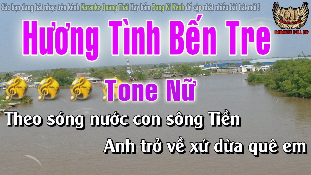 Karaoke Hương Tình Bến Tre Tone Nữ _ Karaoke Quang Thái
