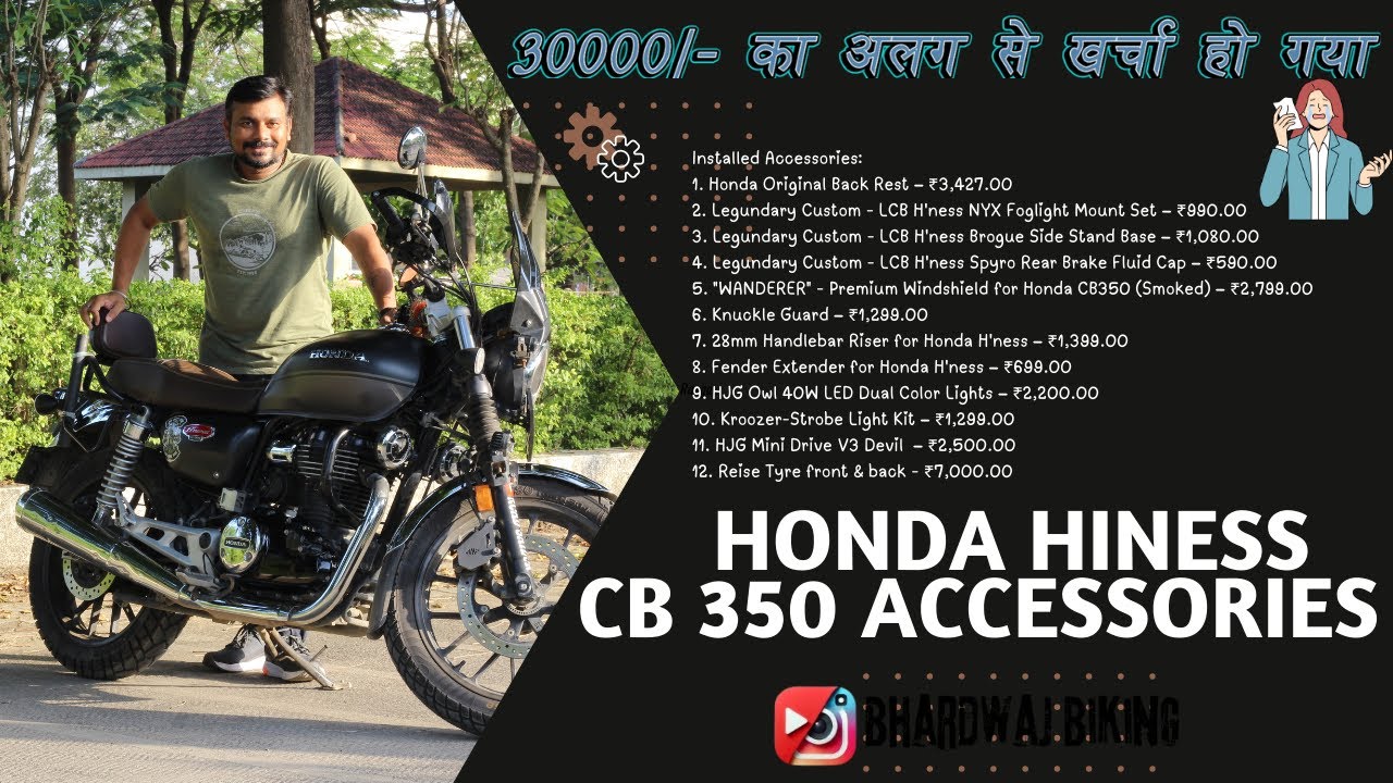 12 Best Accessories for Honda Hiness CB350 | Bhardwaj Biking #accessories #cb350 #honda
