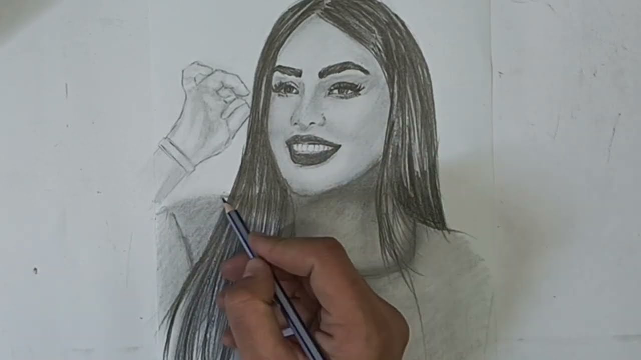 رسم فتاة من المتابعين || رسم بالرصاص || رقم 1