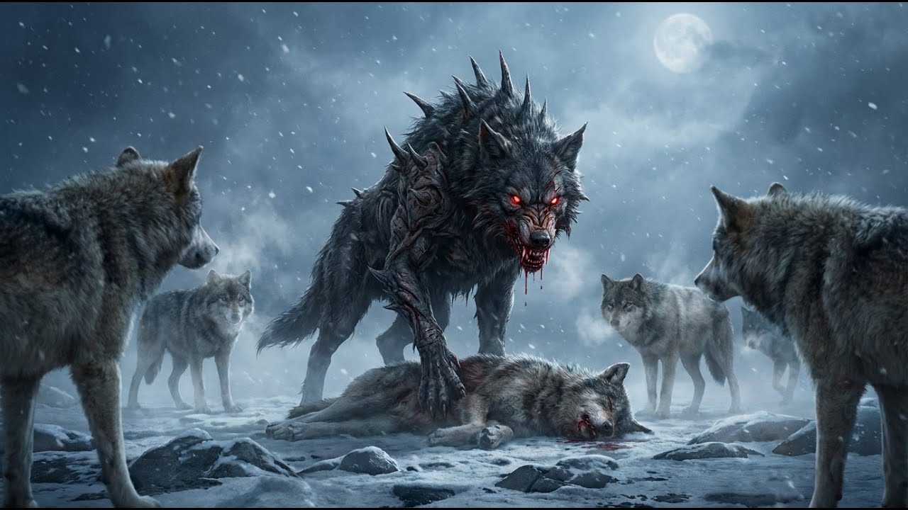 Prehistoric people: A pack of wolves in the night!