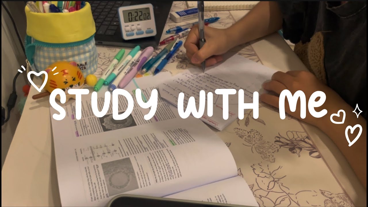 Study with me | 1:00:00 | Background noise | ASMR ᓚ₍⑅^..^₎♡
