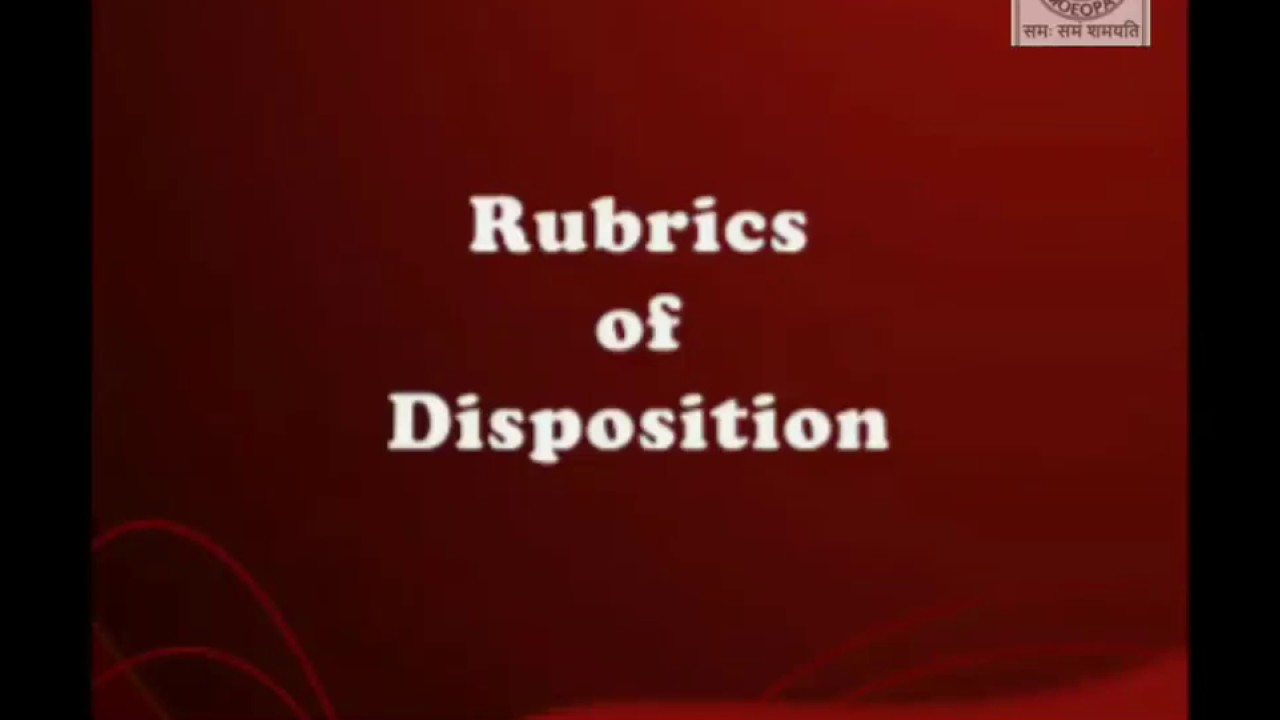 Disposition Rubric (Repertory): Advance Series (Module-1): ABRUPT