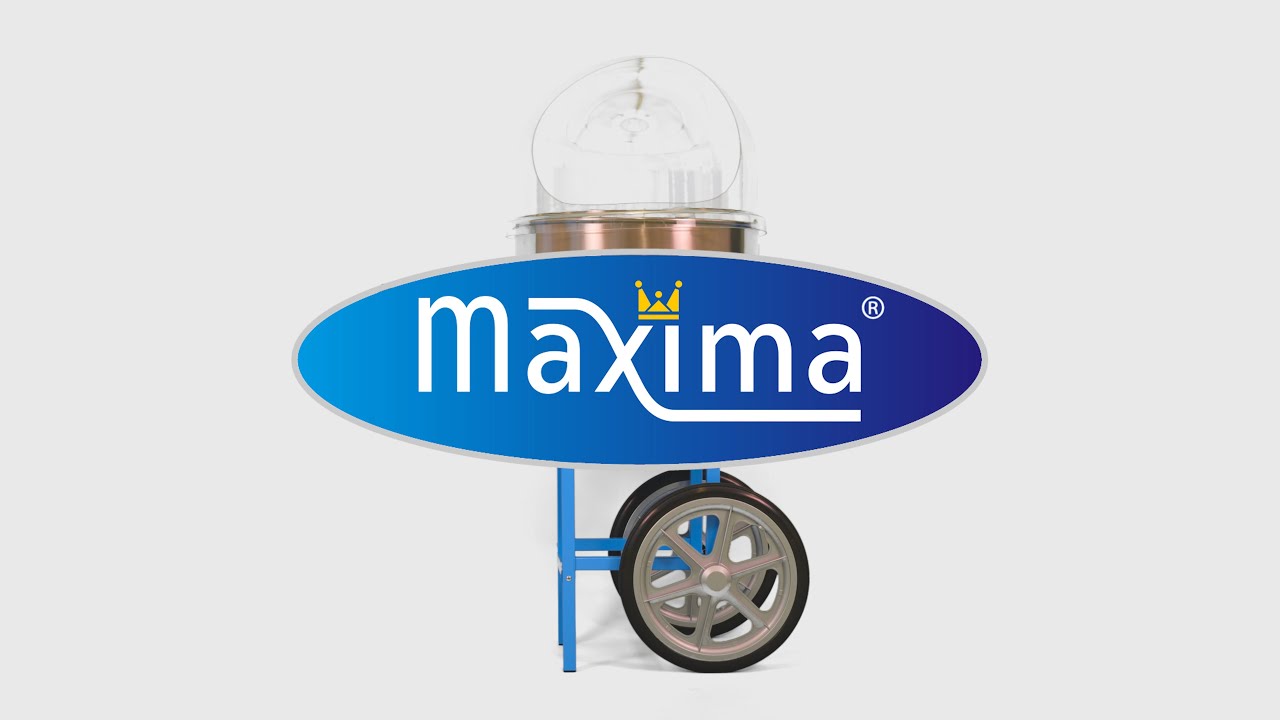 Maxima Candy Floss Machine - &Oslash; 52cm - Blue - with Cart - Cleaning Instructions