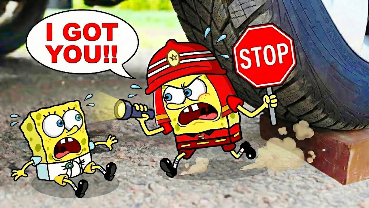 STOP!! Experiment Car vs Firefighter SpongeBob | Crushing Crunchy & Soft Things | Woa Doodland