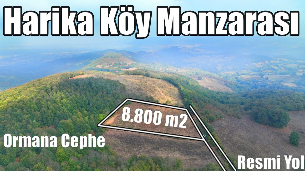 1367- 8.800 m2 Resmi Yola Cephe Tarla / Arkası Orman Önü Köy