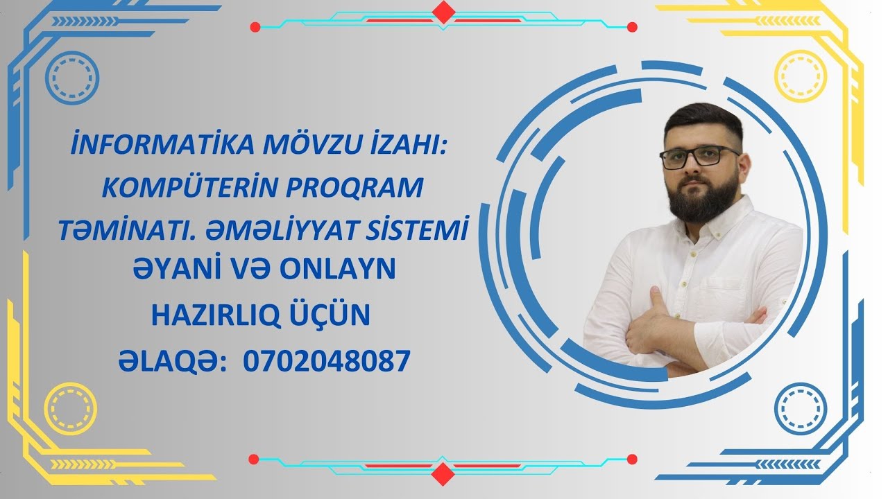 İNFORMATİKA. MÖVZU: KOMPÜTERİN PROQRAM TƏMİNATI. ƏMƏLİYYAT SİSTEMİ.