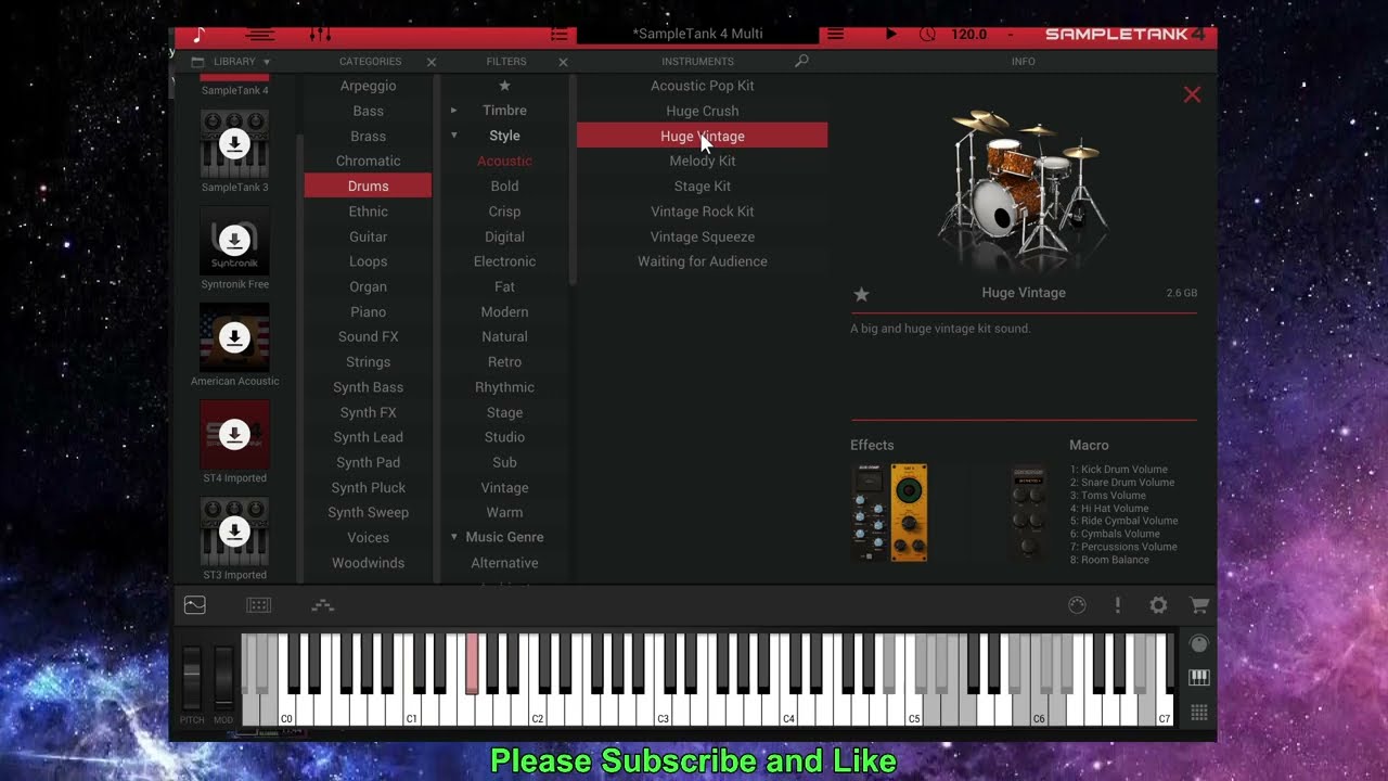IK Multimedia SampleTank 4 | Acousric Drums Presets | Factory Sound