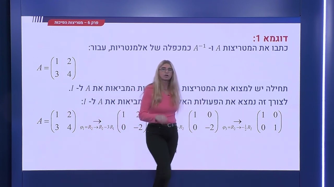 223 - מטריצות אלמנטריות - מטריצה היא הפיכה אם