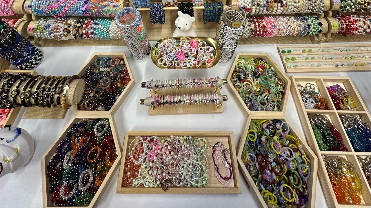 Welcome to my handmade jewelry stand! #jewelrystand #market #handmadejewelry 