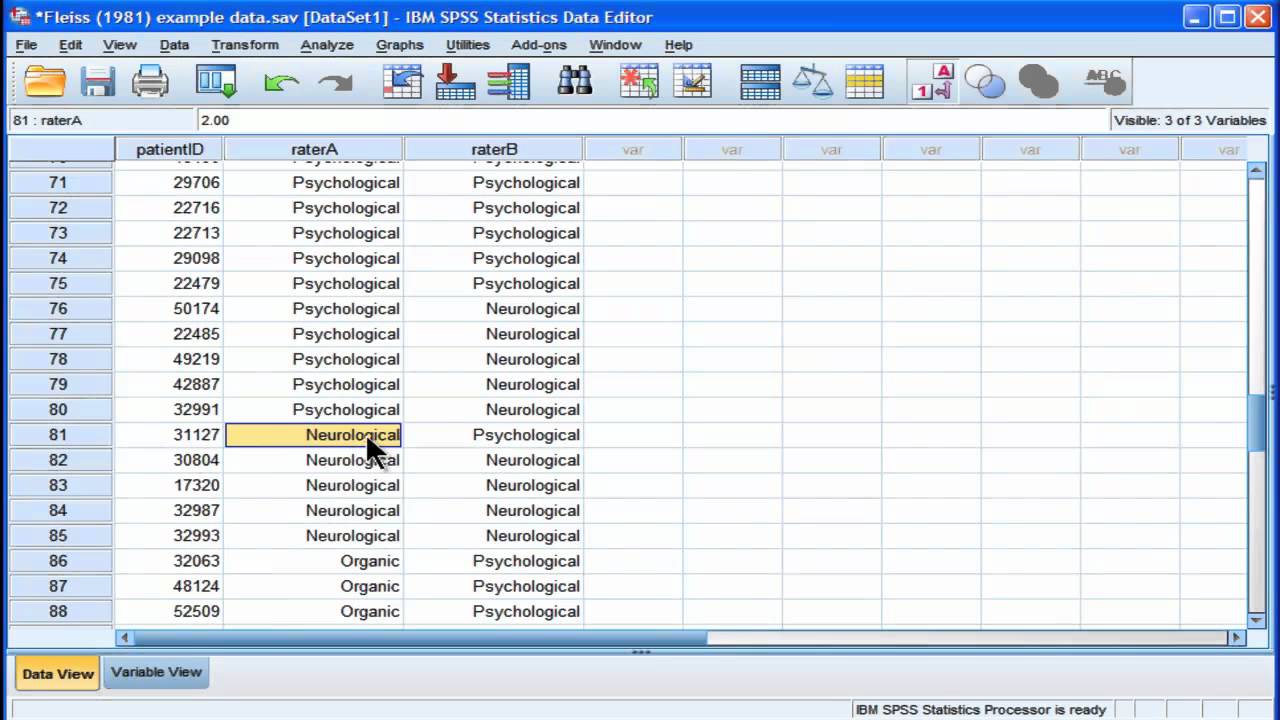 Kappa - SPSS (part 1)
