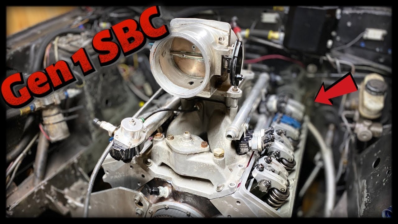 Установка коромысел и впускного коллектора вала SBC Gen 1