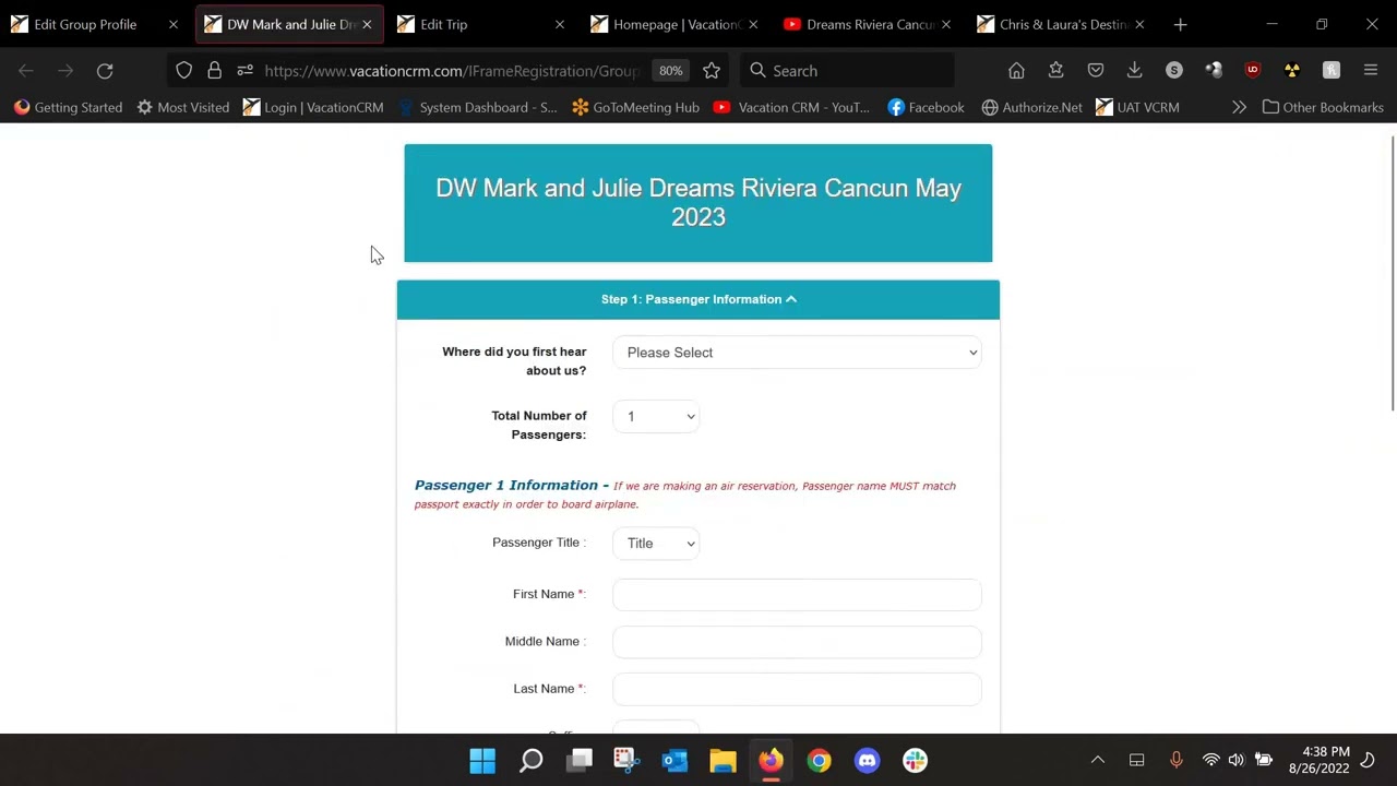 Managing Group Bookings