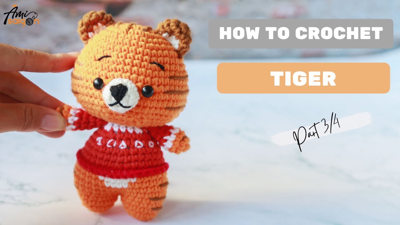 #255 | HOW TO CROCHET TIGER AMIGURUMI (3/4) | AMISAIGON | FREE PATTERN