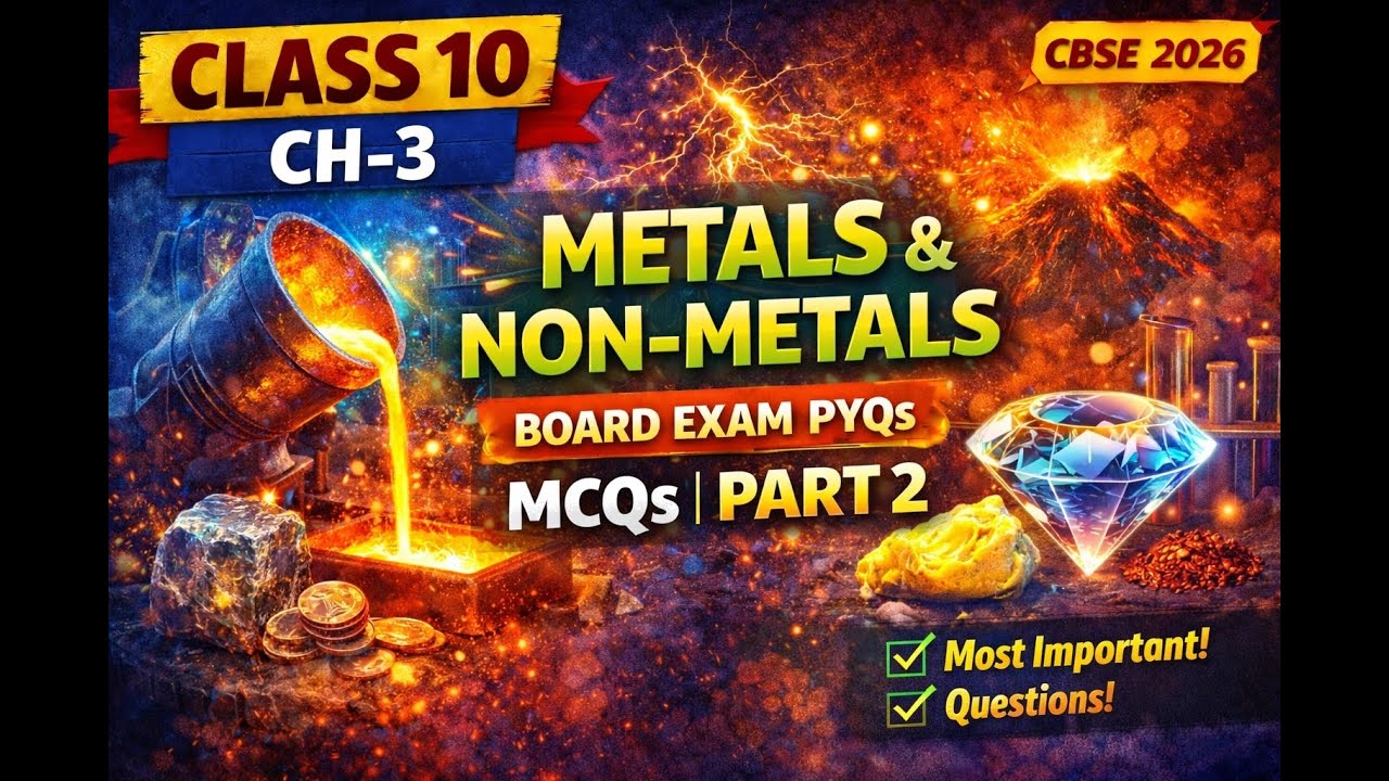 Class 10 Science Chapter 3 MCQs | Metals and Non-Metals | 15 Exam Based MCQs | Part 2