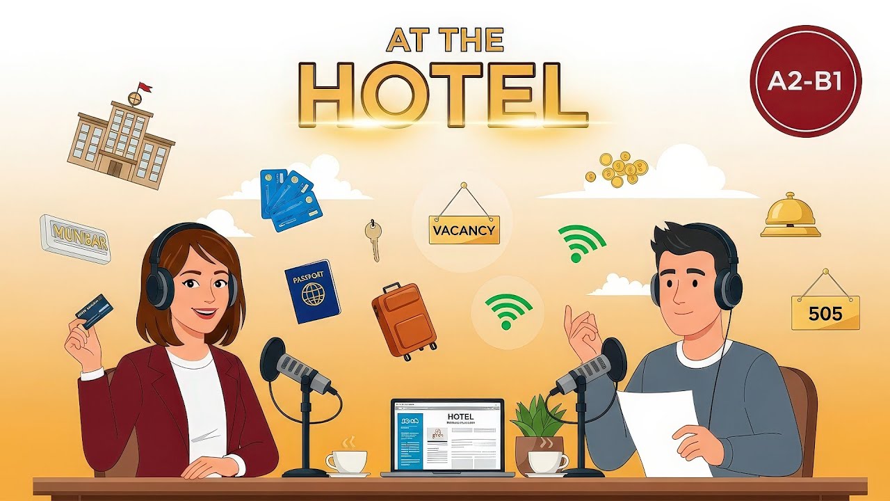 At the Hotel | Check In, Book Rooms & Pay Like a Pro | English Podcast For Learning English
