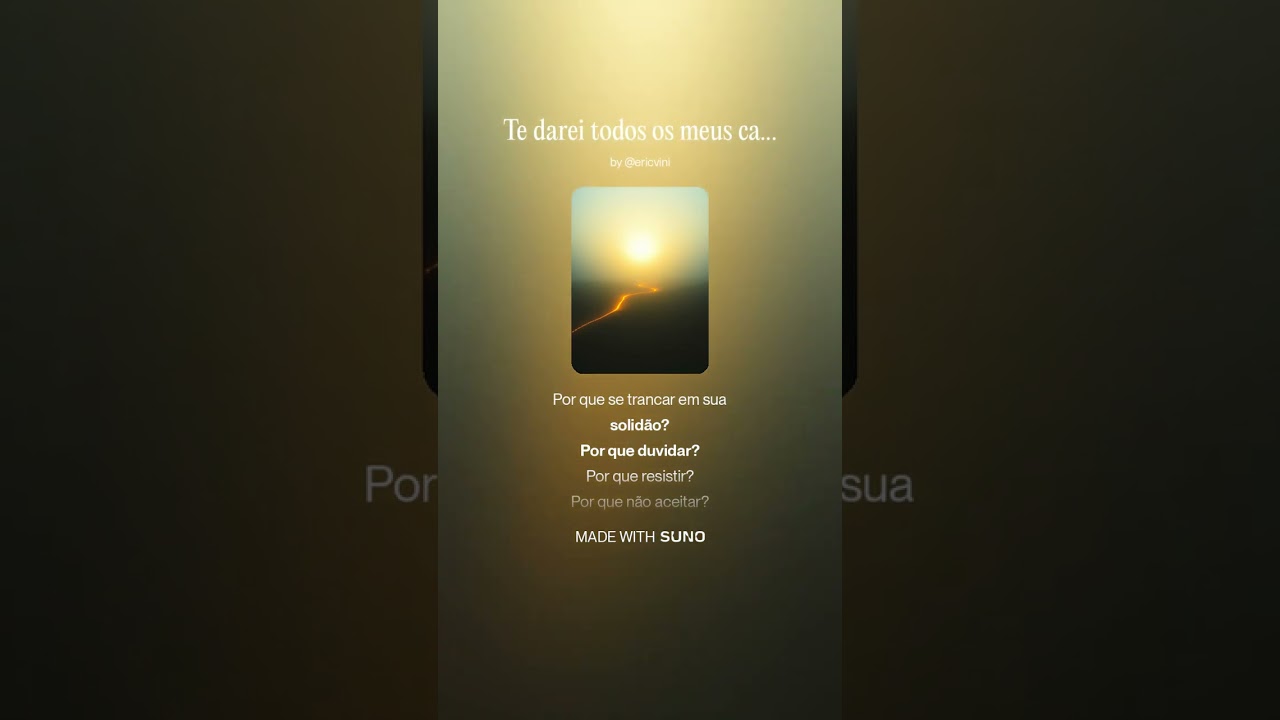 Te darei todos os meus caminhos