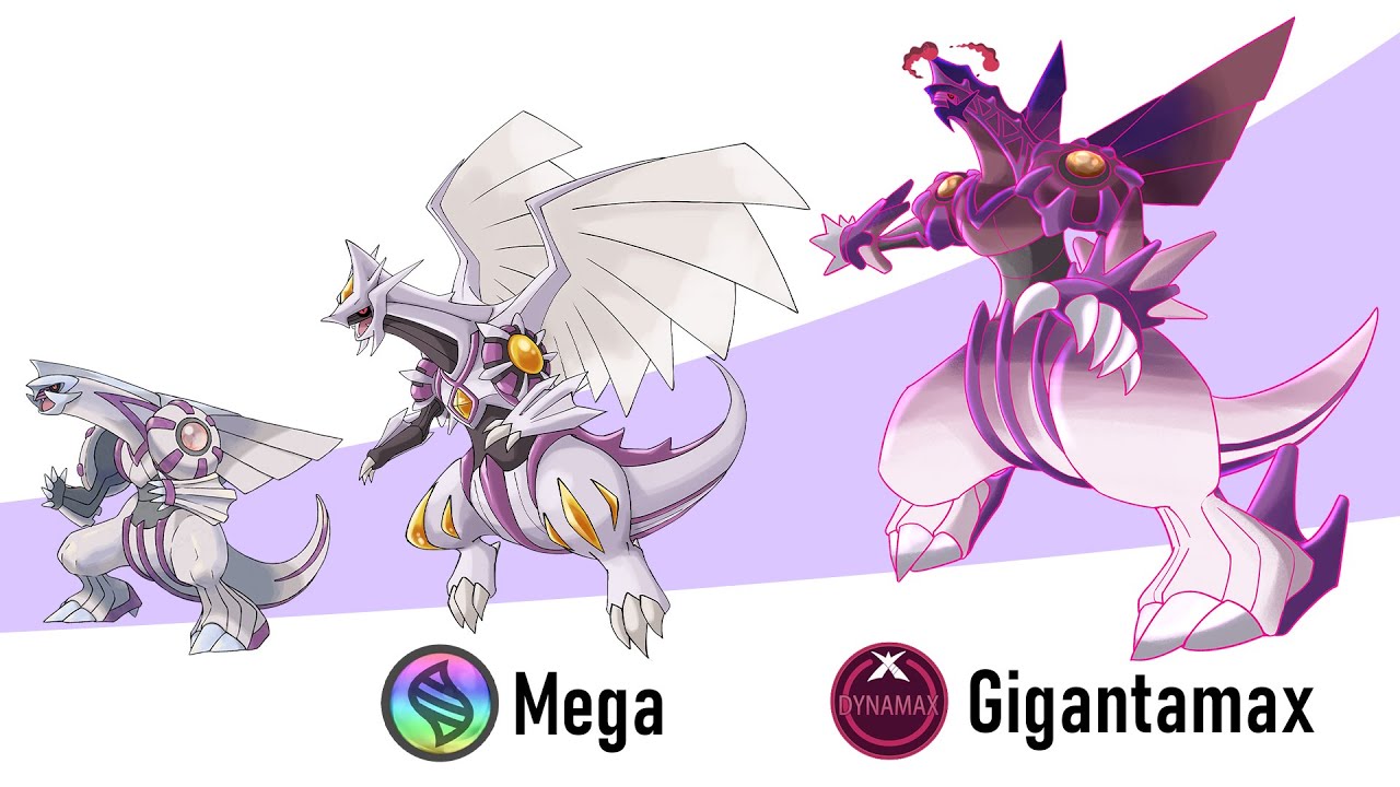 The Creation Trio Pokémon Mega X/Y & Gigantamax Evolve : Dialga Palkia Giratina