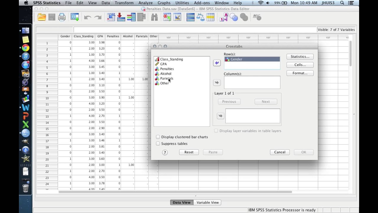 SPSS 2 4 Cross-Tabulation Tables