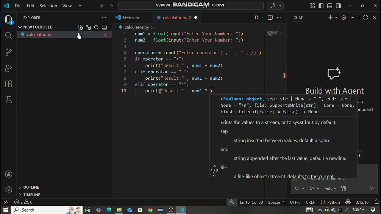 making calculator in python
