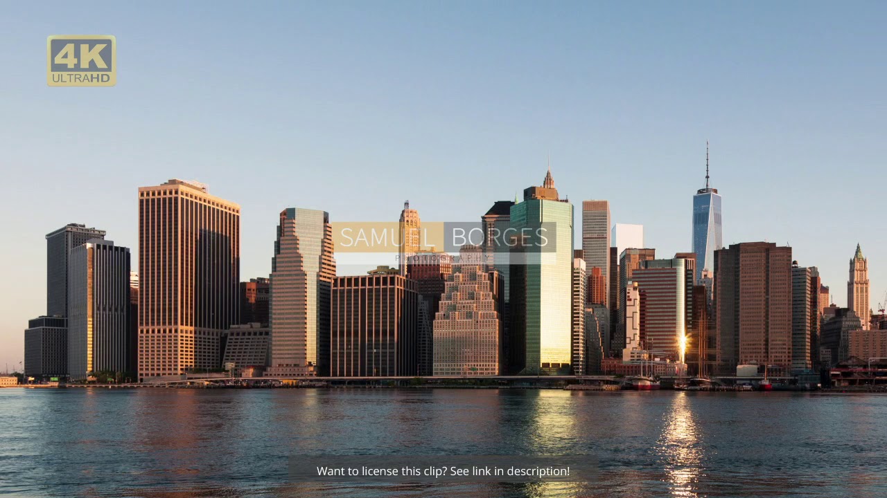 4k Sunrise timelapse of Manhattan skyline in new york - USA