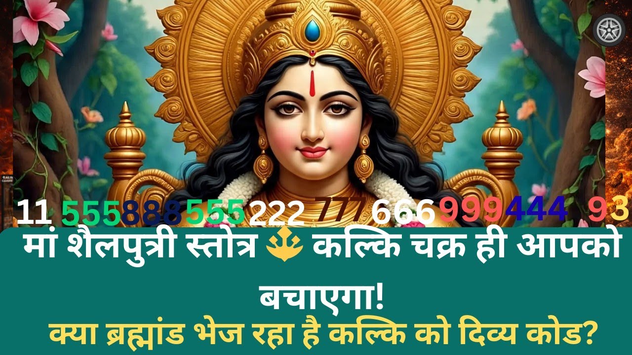 मां शैलपुत्री स्तोत्र 🔱 कल्कि चक्र🛞 ही आपको बचाएगा| कल्कि को ब्रह्मांड भेज रहा है कोड ! 11555888-11🌍