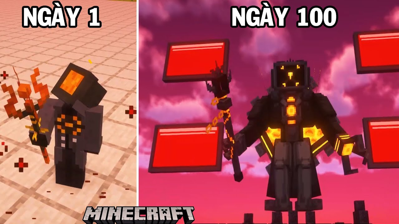 100 ngày Đấng hủy diệt Titan TVman bỏ xấu theo tốt | GHTG Minecraft