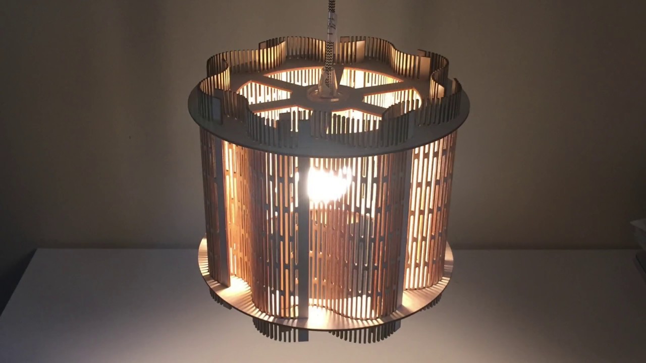Laser Cut Living Hinge Lampshade 01 - Made from Plywood