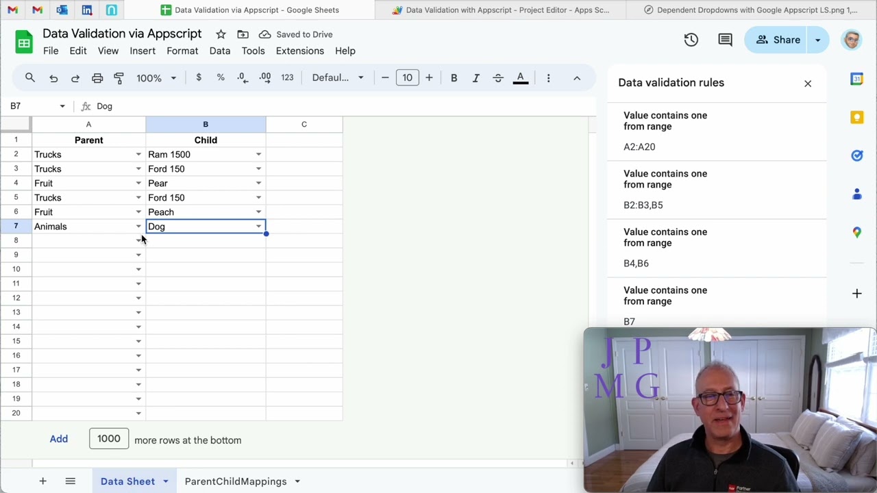 Conditional Dropdowns in Google Sheets