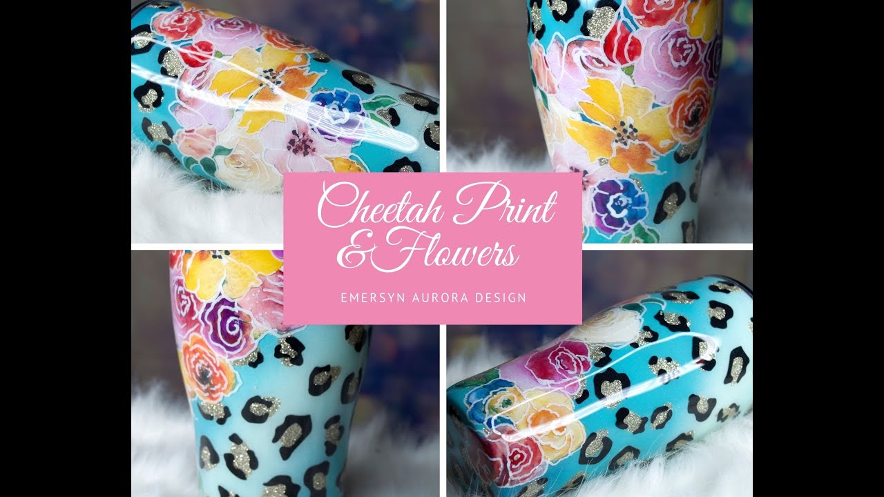 Cheetah Print & Flowers Tumbler