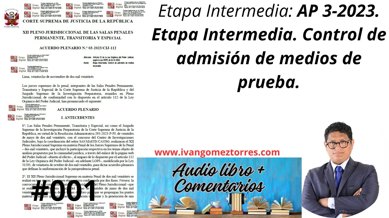 # 01 Acuerdo Plenario n.° 3-2023: control de admisión de medios de prueba. Fundamentos 10-11; 15-24