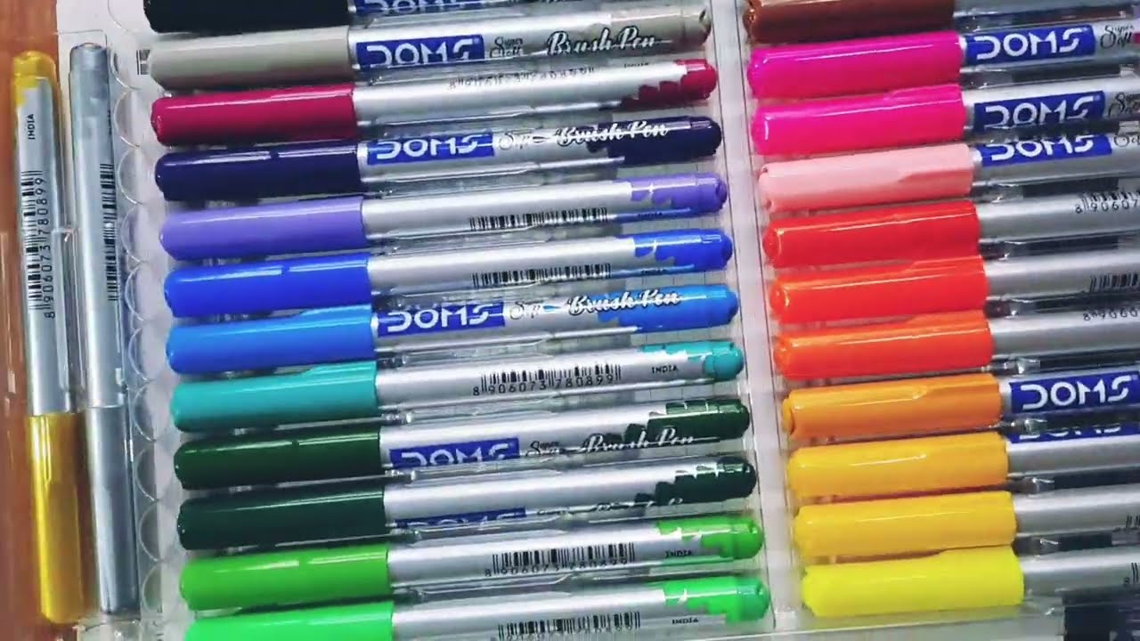 Satisfing swatches of Doms Super Soft Brush pens 26 pack. ❤️❤️ Brush pens use.