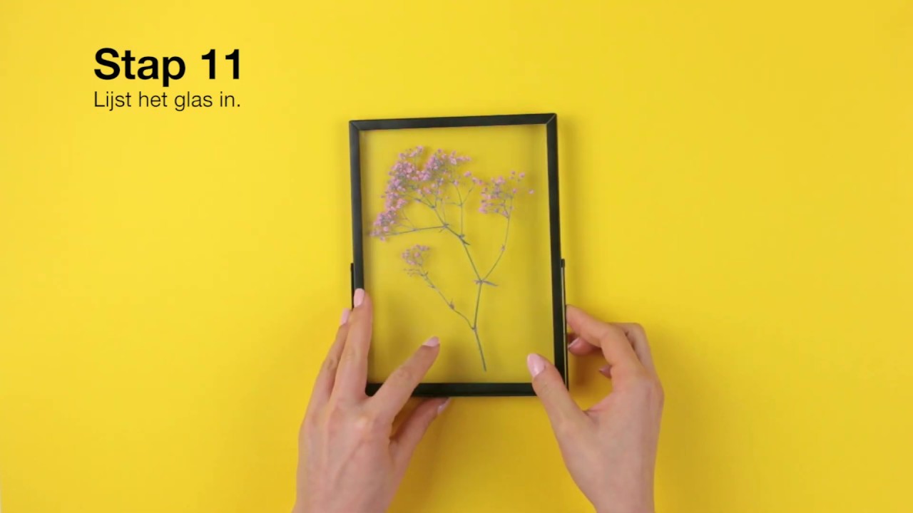 Schilderij met gedroogde bloemen - Woensdag knutseldag