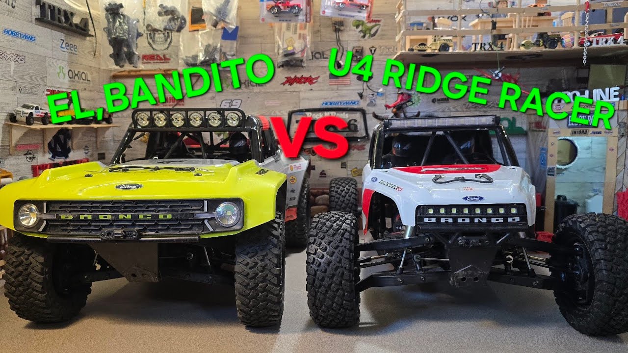FMS 1/7 scale Ford Bronco RTR fun-haver EB  vs. Ridge Racer U4 Ford Bronco 