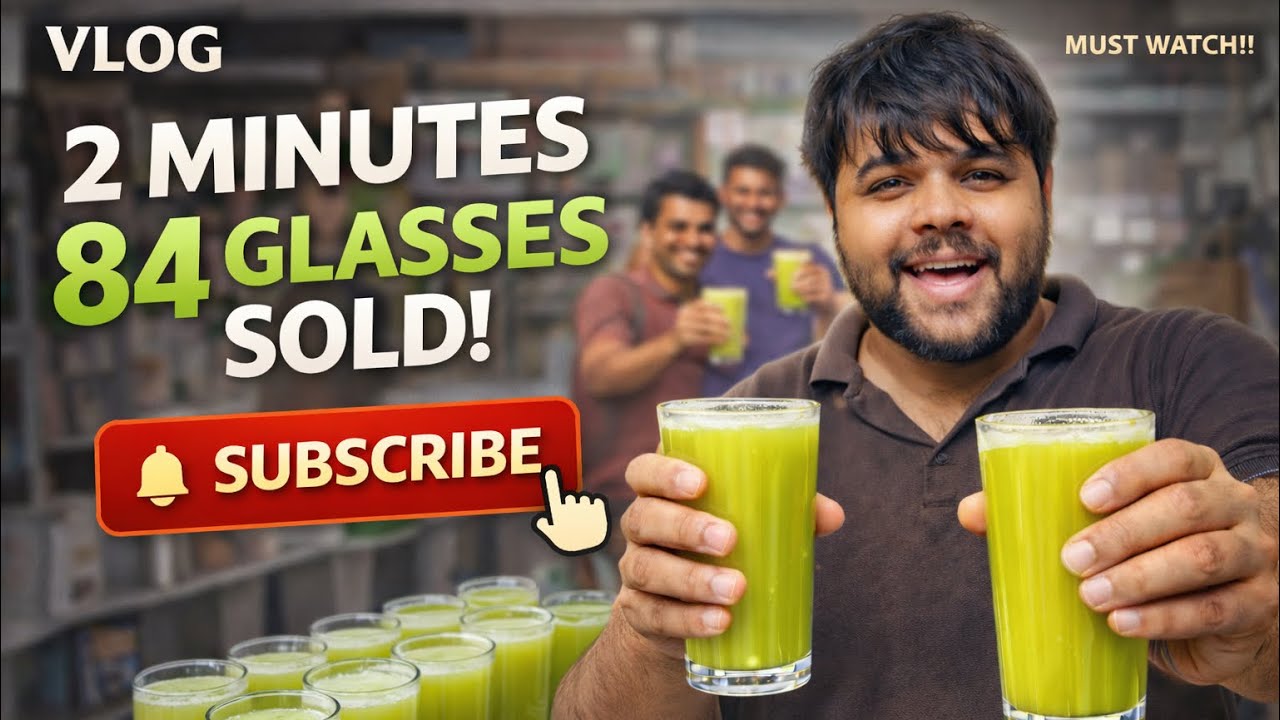 2 Minutes Vlog | 84 Glass Sugarcane Juice Sold 😳 | Light Problem Se Comeback!