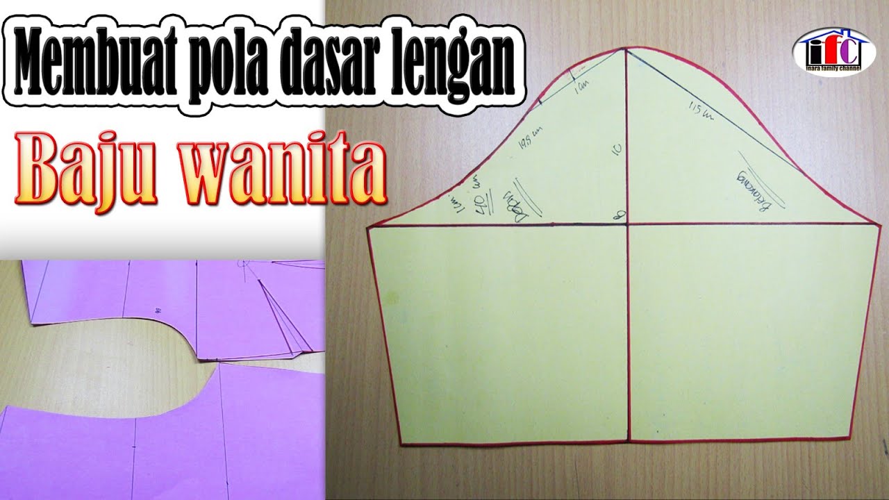membuat pola dasar lengan baju wanita, mudah diterapkan.