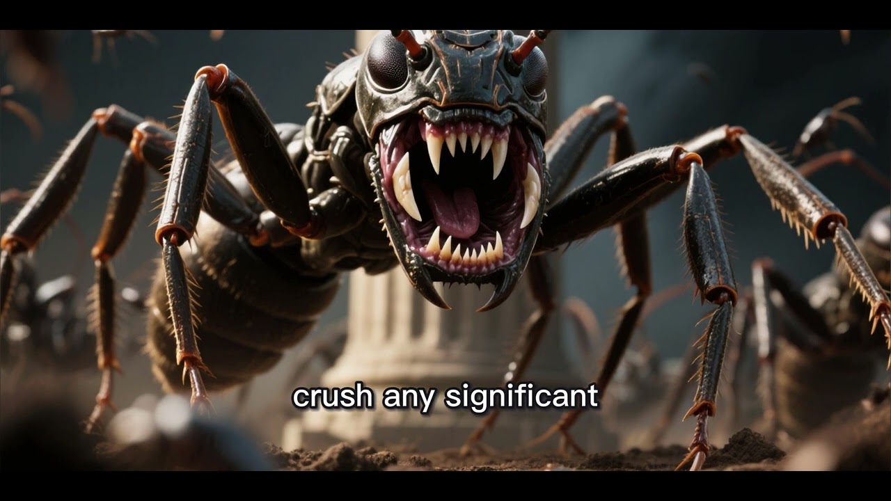 Soldier Ant - A brown or black ant, highly organized, with powerful mandibles and a large head. 