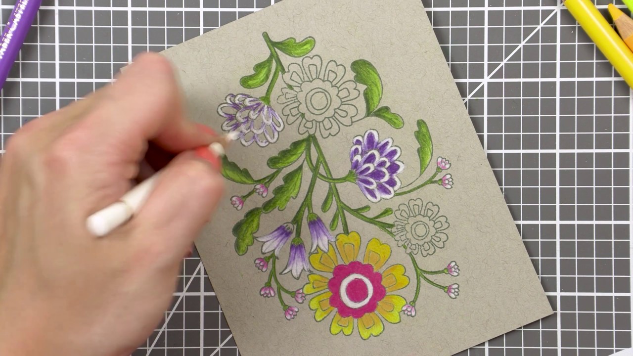 In the Studio With Yana: Pencil Coloring on Gray Cardstock