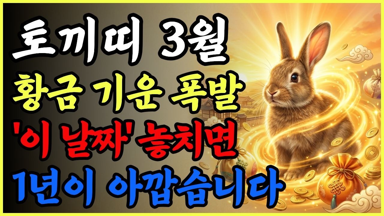 토끼띠 3월 운세 1년 중 가장 강한 기운이 찾아옵니다 지금 바로 확인하세요