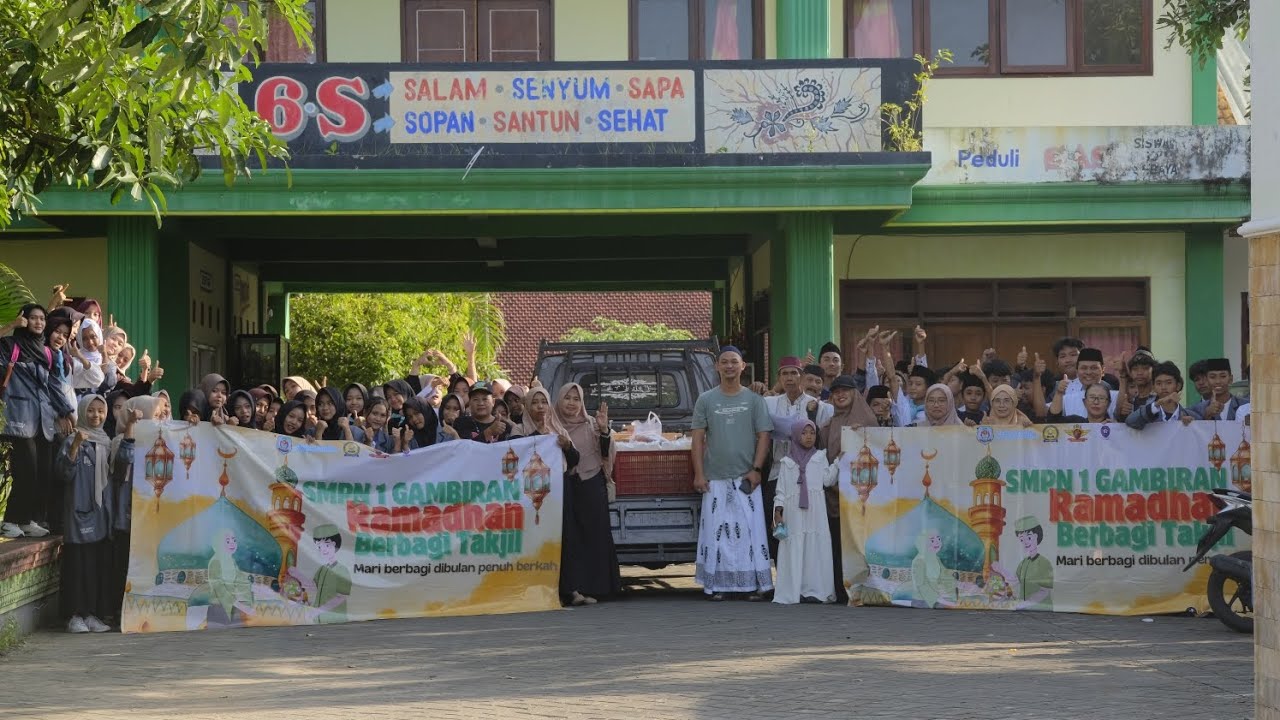 BERBAGI RIBUAN TAKJIL GRATIS DIBULAN PENUH BERKAT BERSAMA SMPN 1 GAMBIRAN 