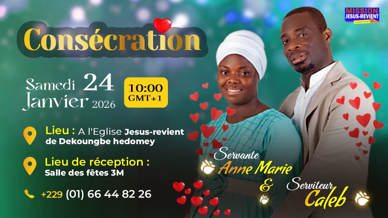 💚🧡CONSÉCRATION DE MARIAGE CALEB & ANNE MARIE / JESUS-REVIENT #jesusrevient