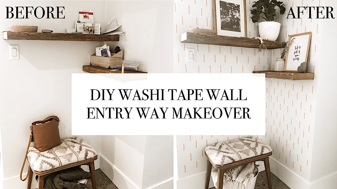 Entryway Makeover - DIY Washi Tape Wall
