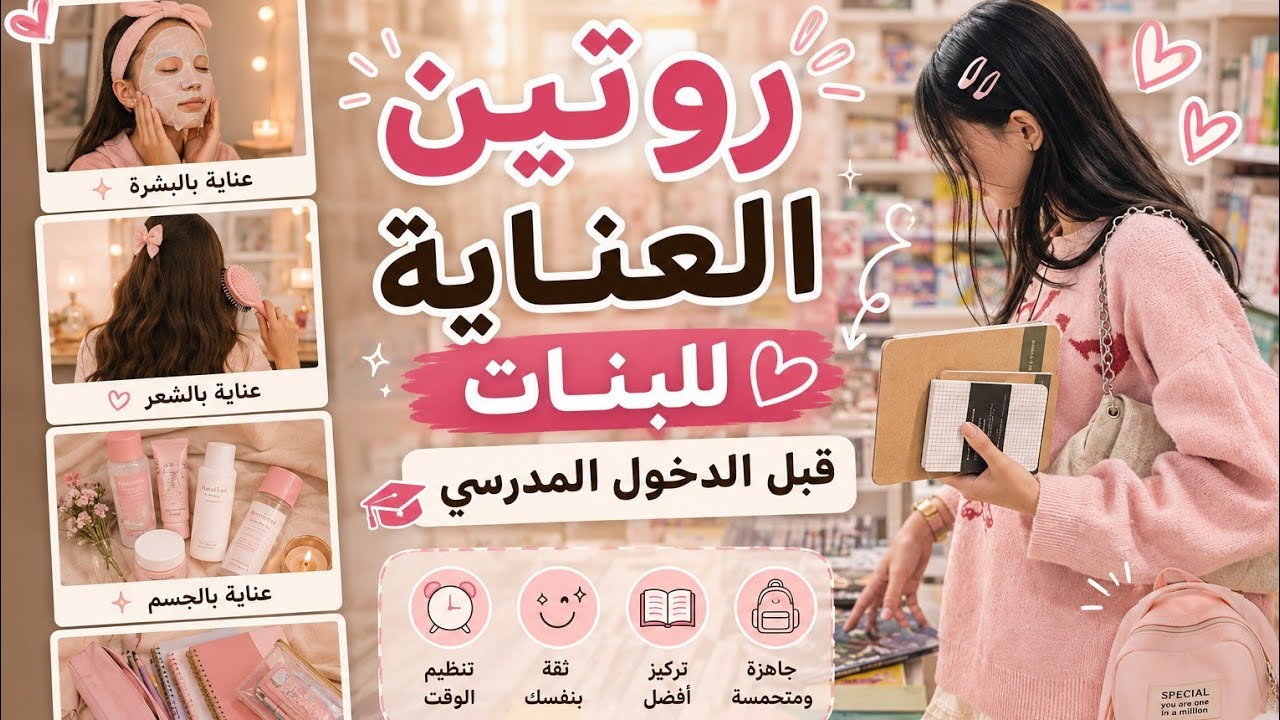 روتين العناية الشخصية للبنات قبل المدرسة ~ نصائح لبداية سنة جديدة بثقة💗🌷