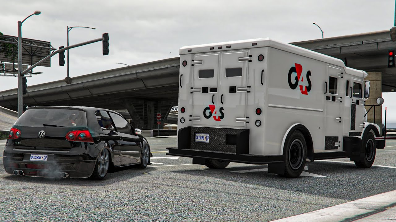 GTA 5 Mzansi Real Life Mods - Cash in Transit Heist With Stance Golf 5 GTI(G4S Robbery)