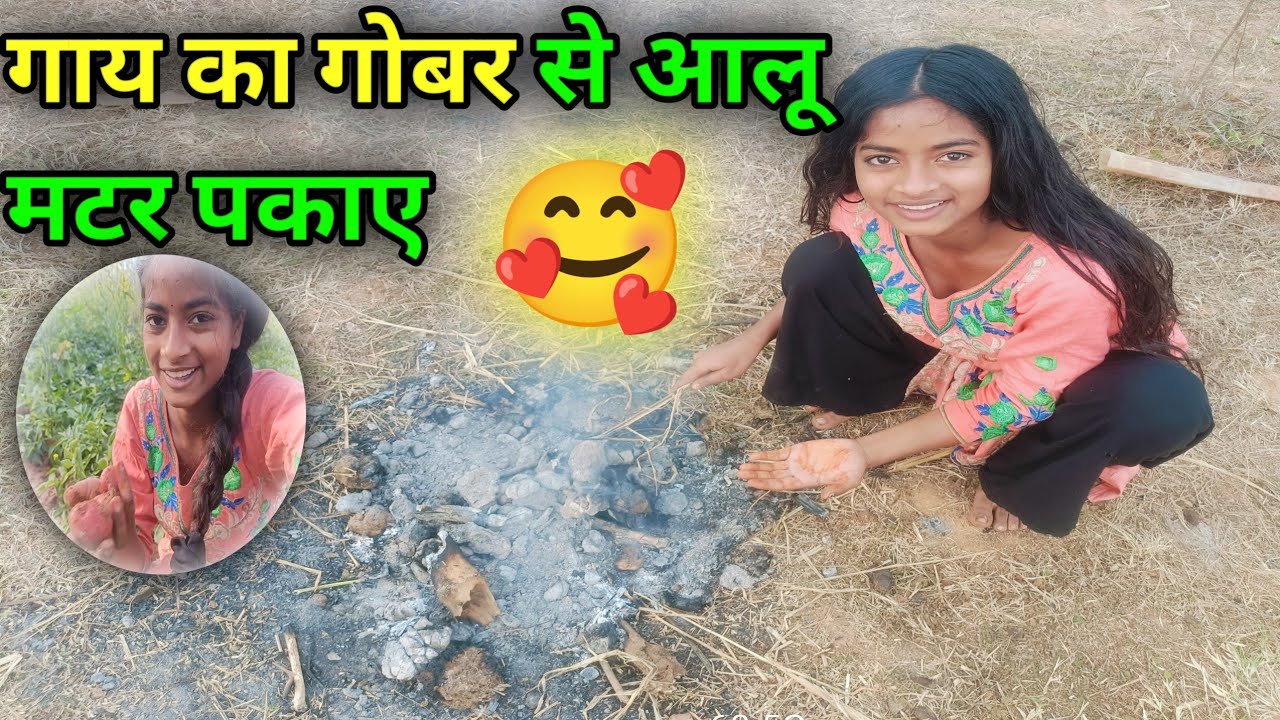 गोबर का गोयठा में आलू पकाए #trending #villagerlifestyle @ChandaFamilyVlog 