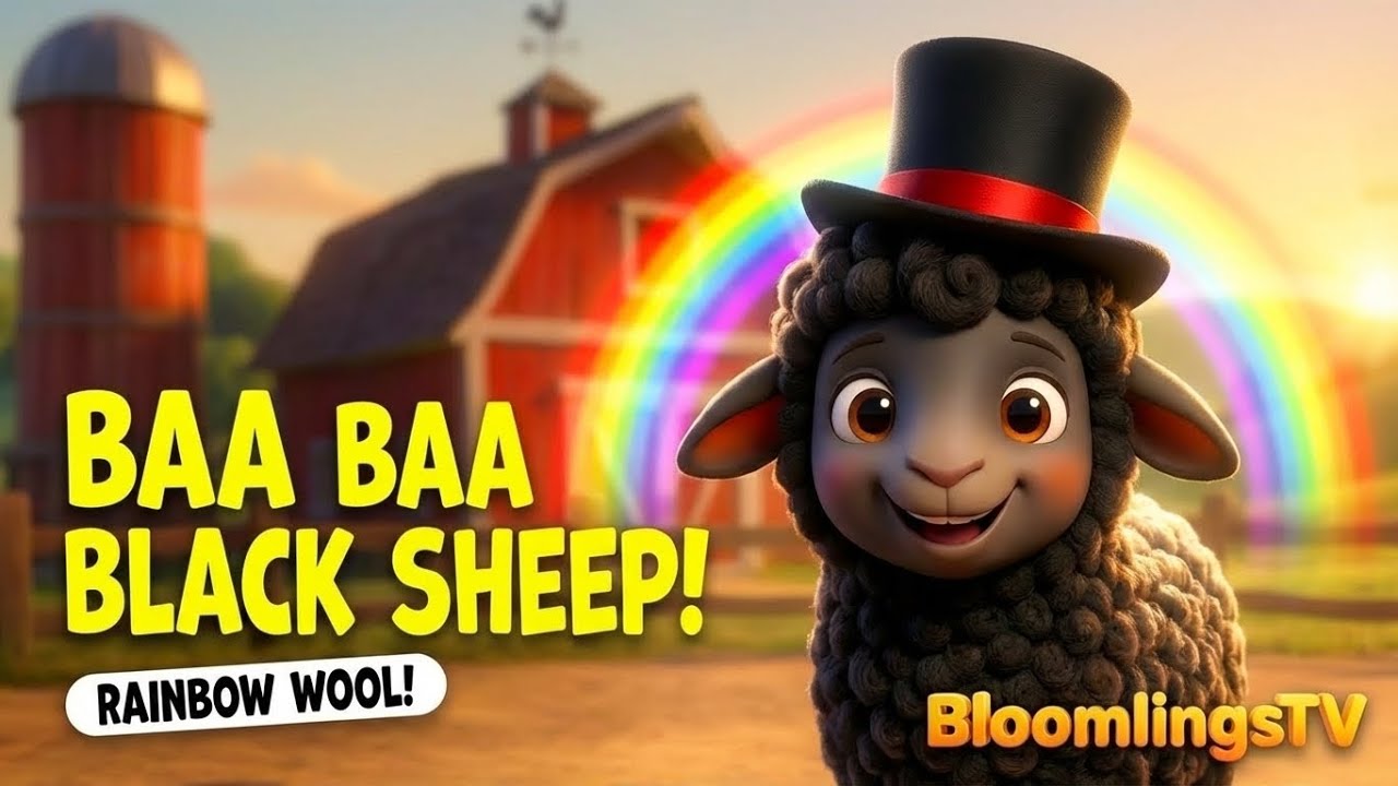 Baa Baa Black Sheep Rainbow Colors Song 🌈  Learn Colors  Welcome to the Rainbow Farm!  BloomlingsTV