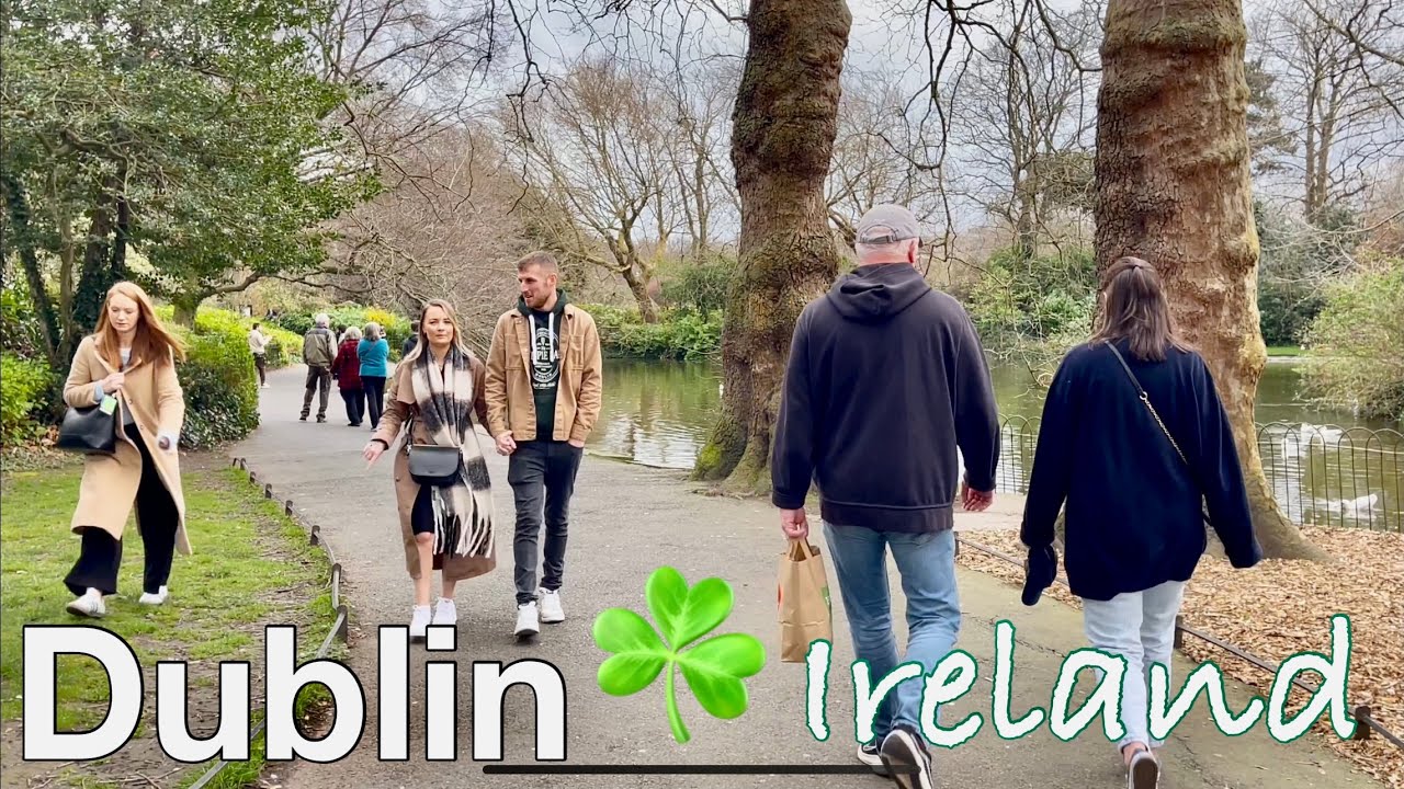 Grafton street: Dublin Ireland | 4k Dublin walking tour | St Stephen's Green Park tour