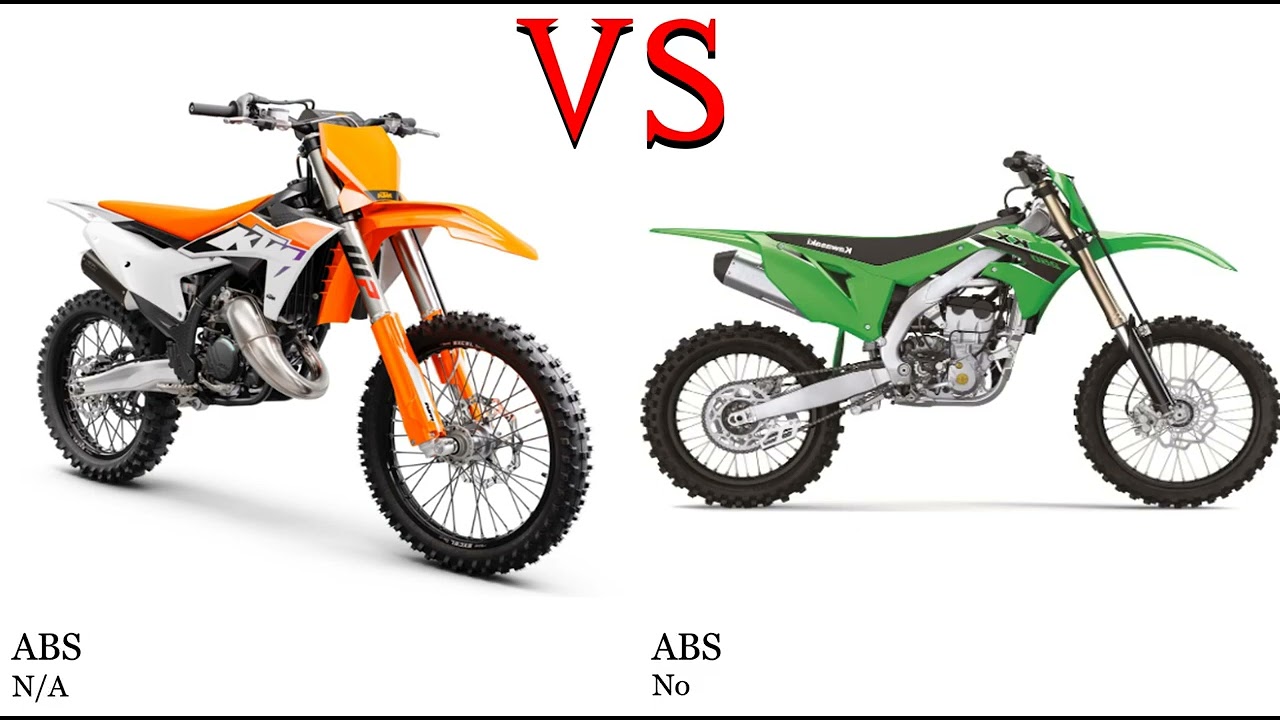 KTM SX 150 vs Kawasaki KX 250 F Test specification comparison