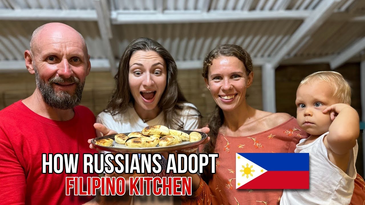 Cooking FILIPINO DELICACY with Russian family living in Samal Island,  Philippines 🇵🇭