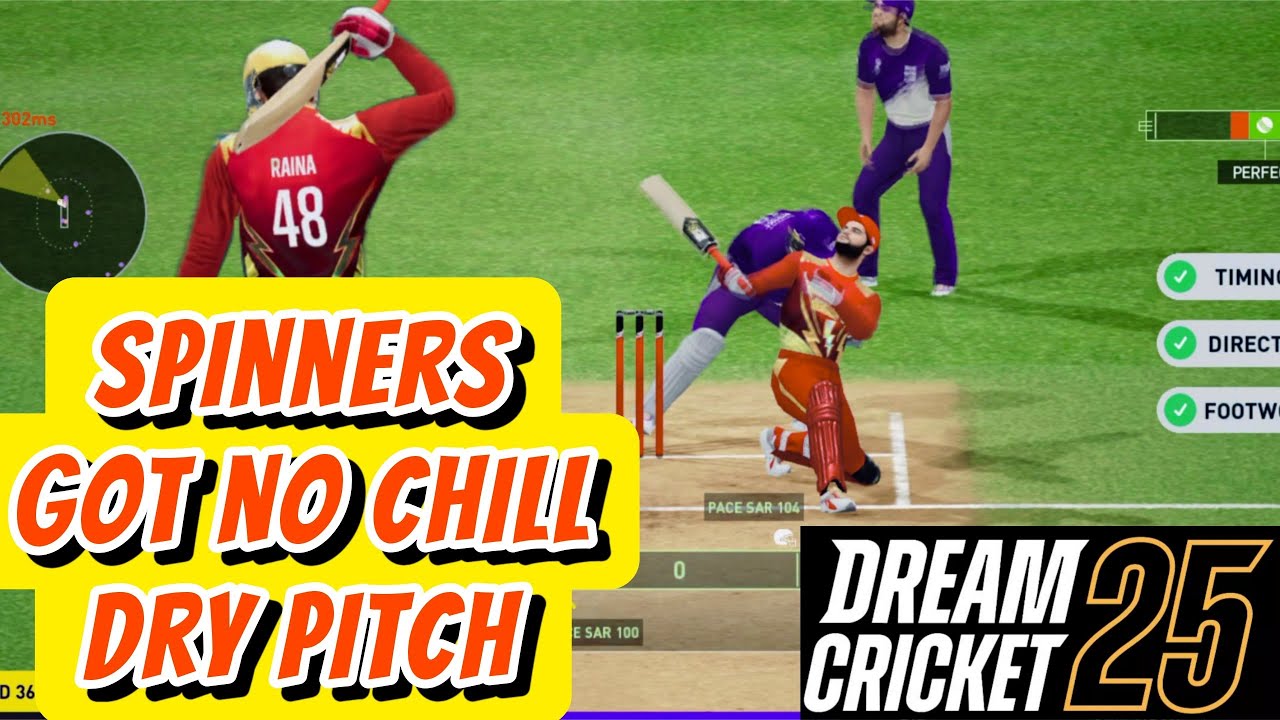 Погоня за крупной целью против спиннеров на сухом поле: игровой процесс Dream Cricket 25.