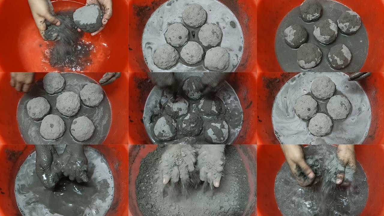 Pure Soft Cement Balls Water+Dry Crumbling ASMR #182